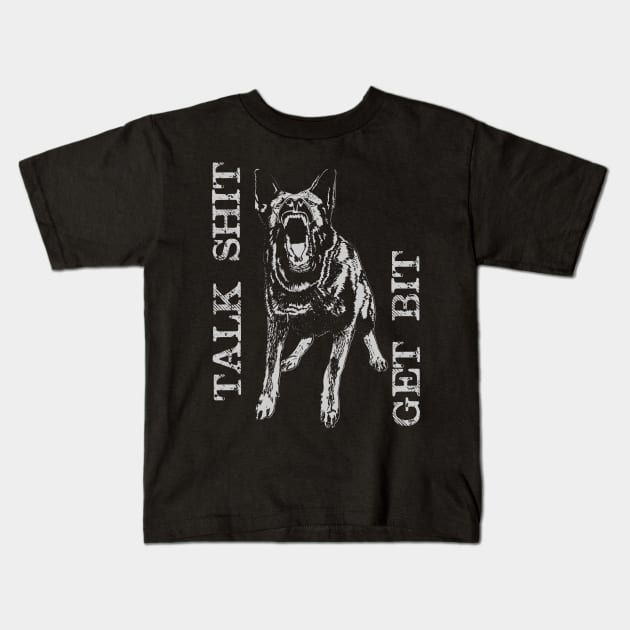 Get Bit - German Shepherd Dog - GSD Kids T-Shirt by Nartissima